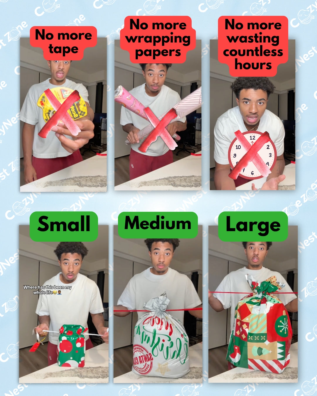 15-Piece Instant Christmas Gift Wrap