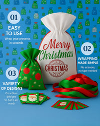 15-Piece Instant Christmas Gift Wrap